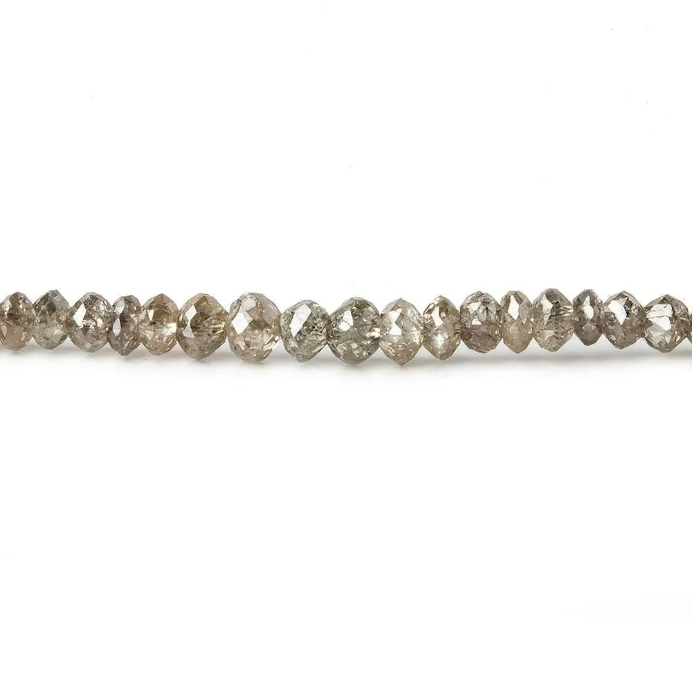 1-3mm Champagne Diamond Faceted Rondelle Beads 15.5 inch 310 pieces