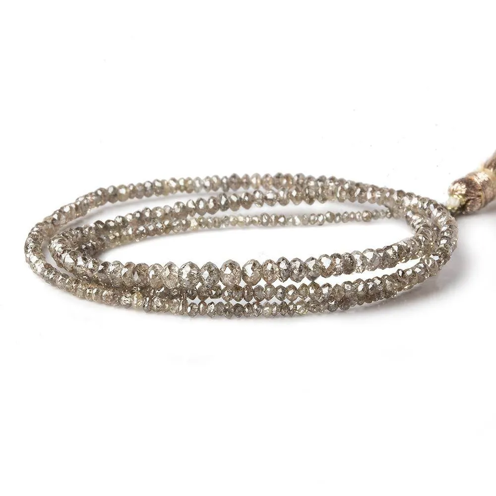 1-3mm Champagne Diamond Faceted Rondelle Beads 15.5 inch 310 pieces