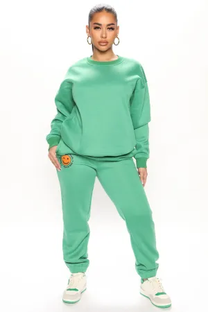 1 800 Smile Happy Face Sweatpants - Kelly Green