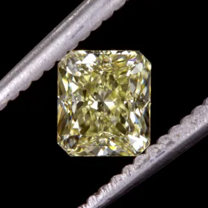 1 CARAT GIA CERTIFIED FANCY LIGHT YELLOW VS1 DIAMOND RADIANT CUT LOOSE NATURAL