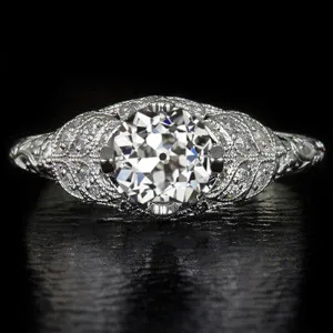 1 CARAT OLD EUROPEAN CUT DIAMOND ENGAGEMENT RING GIA CERTIFIED VINTAGE STYLE 1ct