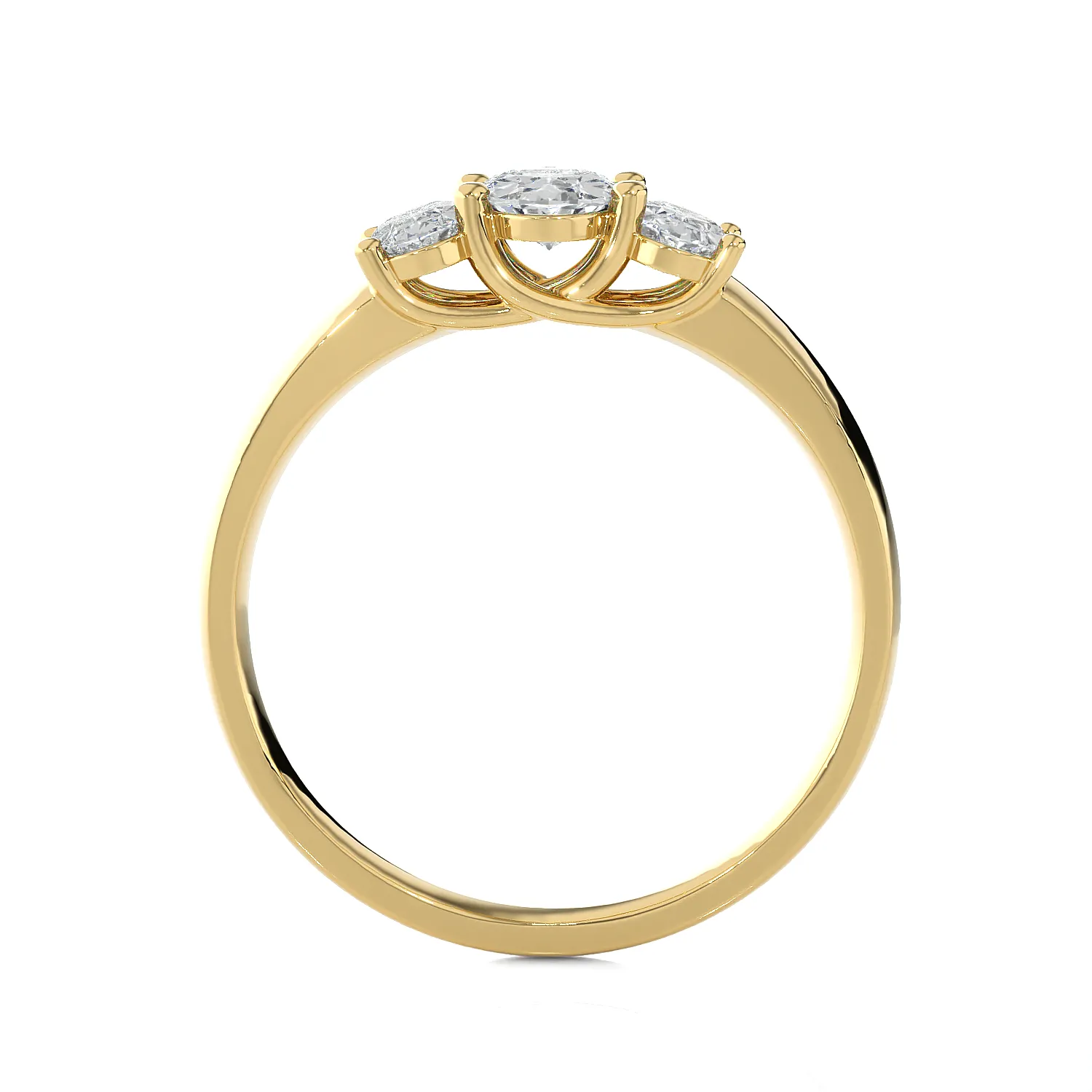 1 ctw Oval Three Stone Lab Grown Diamond Ring