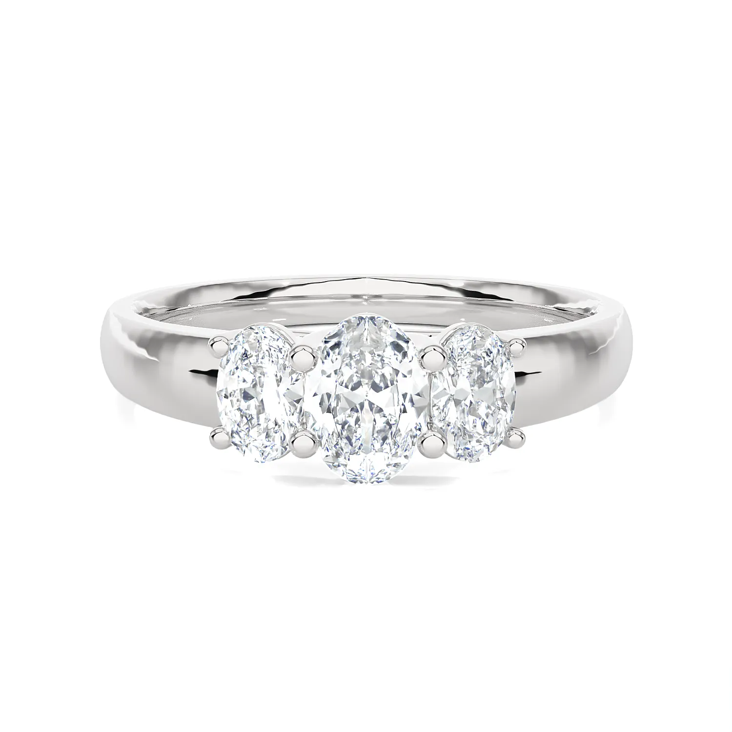 1 ctw Oval Three Stone Lab Grown Diamond Ring