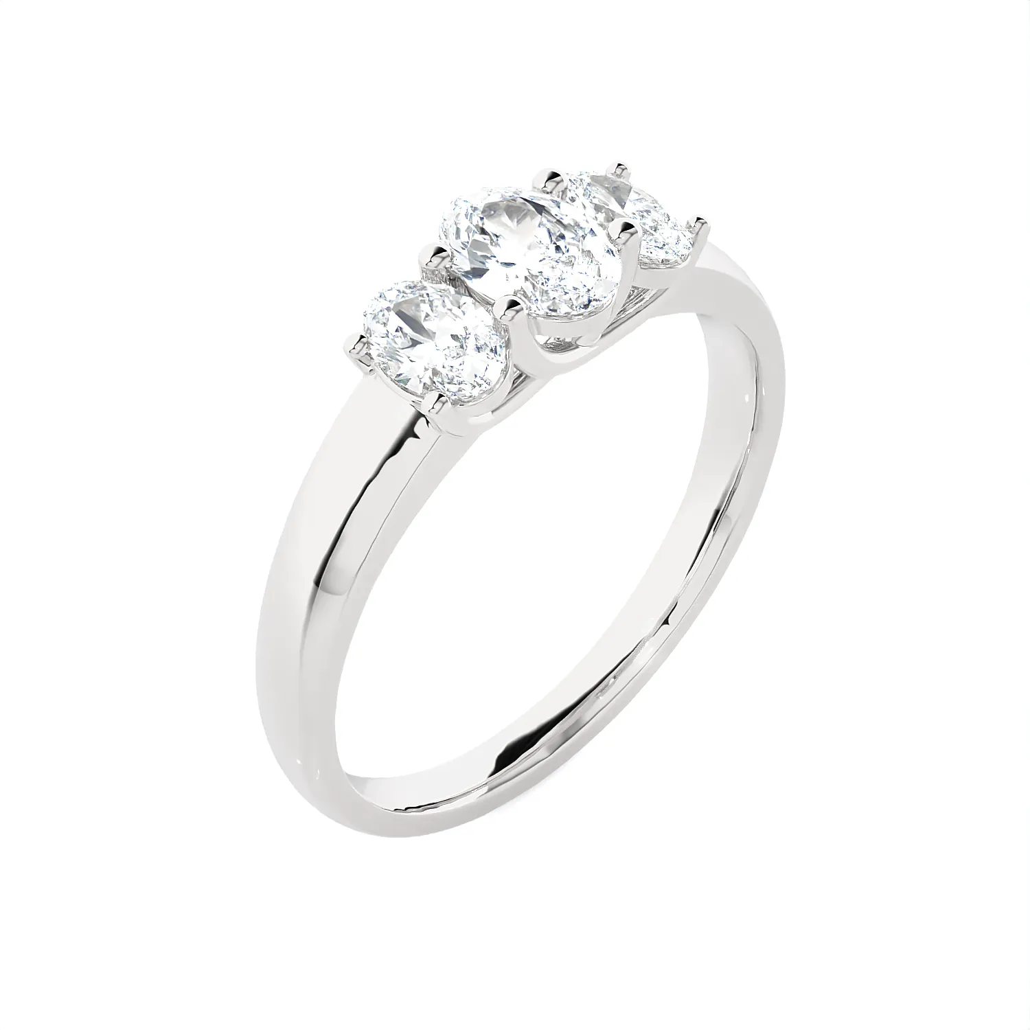 1 ctw Oval Three Stone Lab Grown Diamond Ring