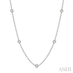 1 Ctw Round Cut Diamond Fashion Necklace in 14K White Gold