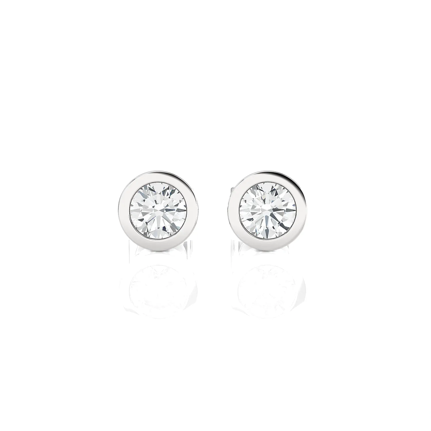 1 ctw Round Lab Grown Diamond Bezel Set Solitaire Stud Earrings