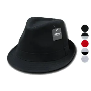 1 Dozen Decky Black White Red Poly Woven Fedora Hipster Miami Hats Wholesale