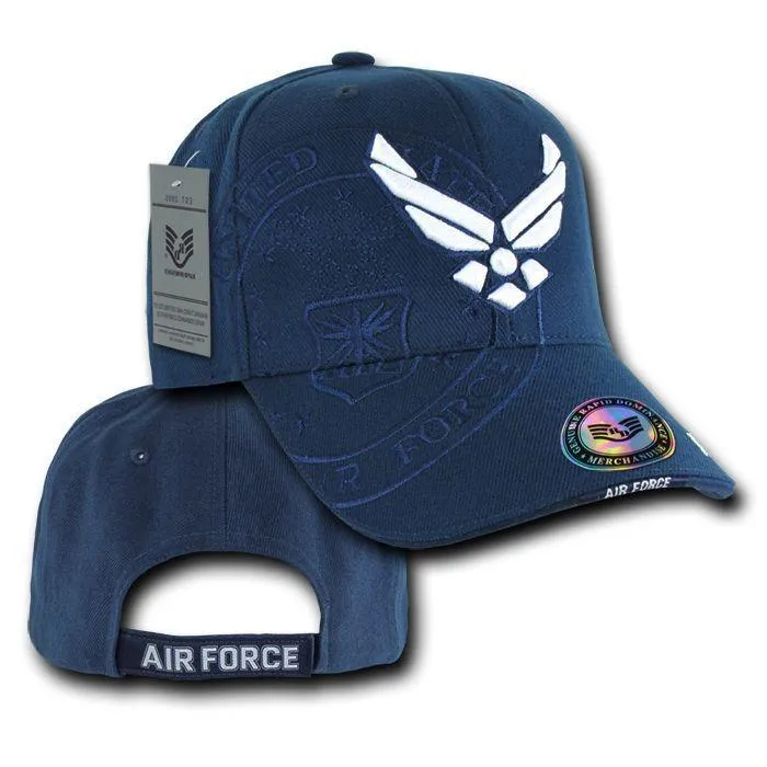 1 Dozen Shadow Embroidery US Military Vet Army Air Force Navy Marines Hats Caps