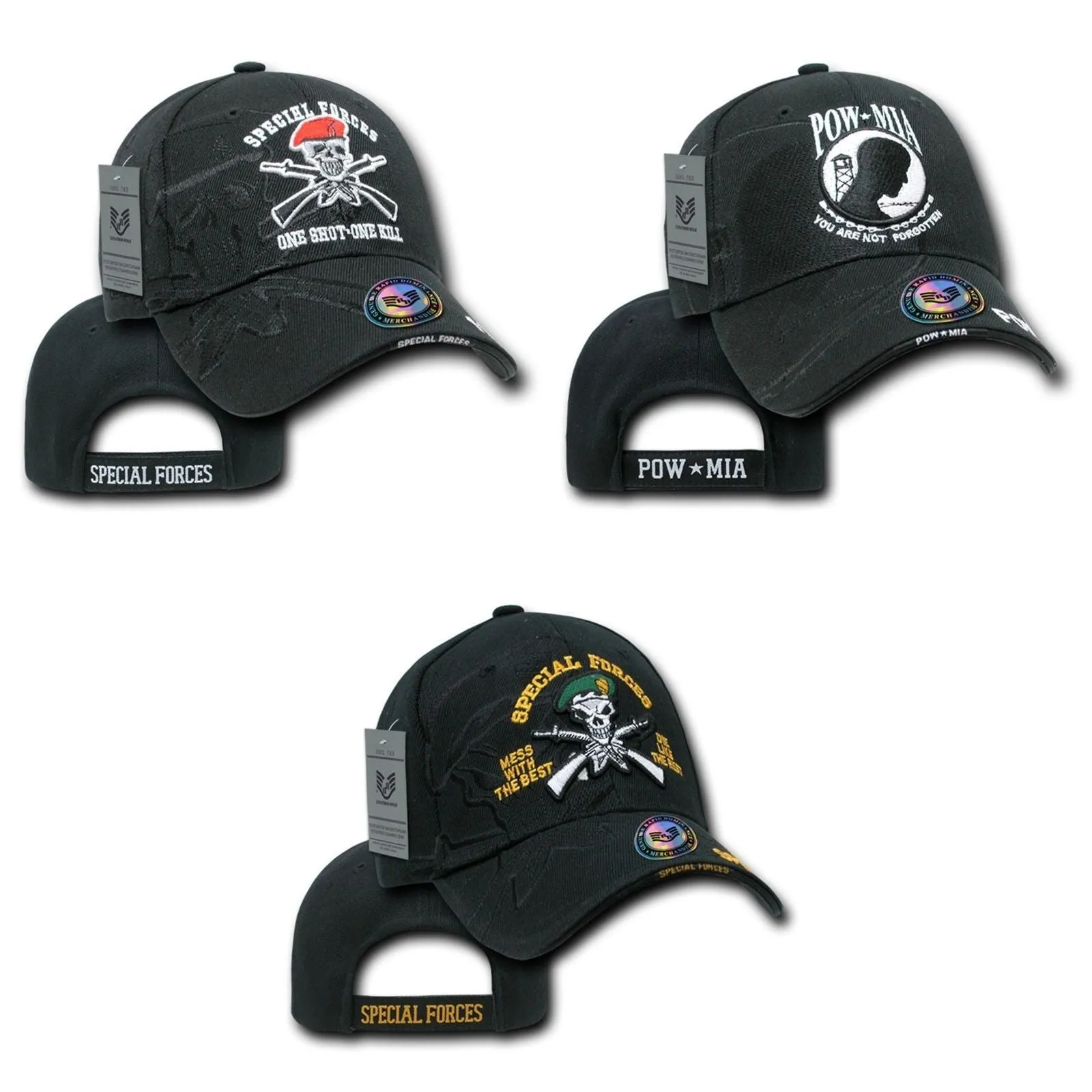 1 Dozen Special Forces Pow Veteran Military Shadow Baseball Hats Caps Wholesale Lots!