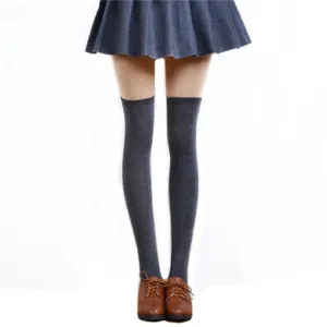 1 Pair 5 Solid Colors Fashion Sexy Warm Thigh High Over the Knee Socks Long Cotton Stockings For Girls Ladies Women