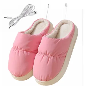 1 Pair Electric USB Heating Slippers Foot Warmer Winter Warm Slippers Shoes