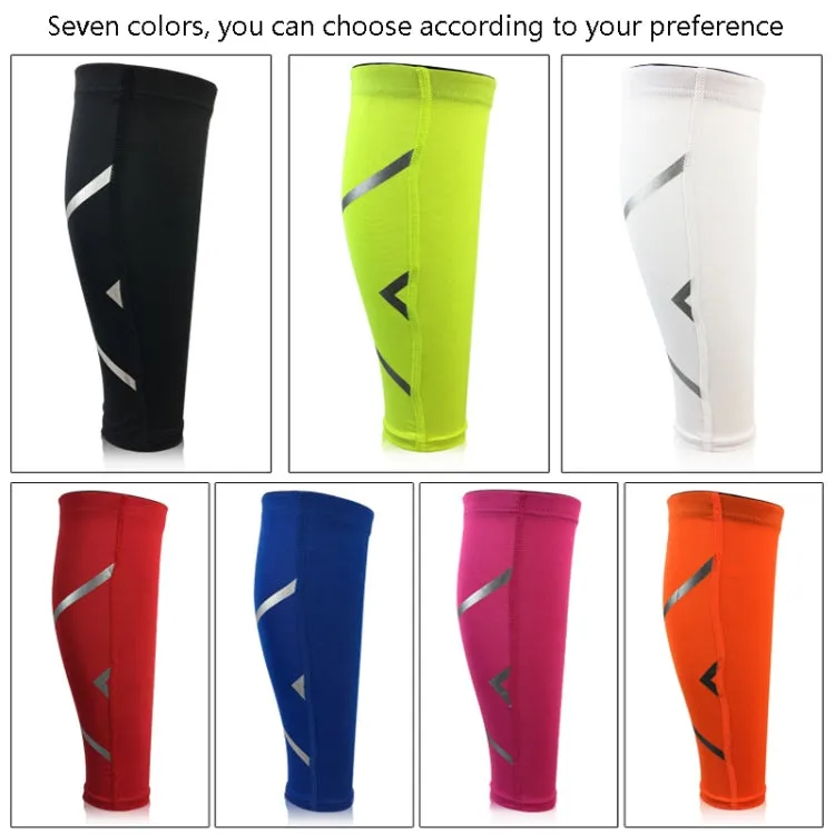 1 Pair Sports Breathable Compression Calf Sleeves Riding Running Protective Gear, Spec: M (Fluorescent Green)