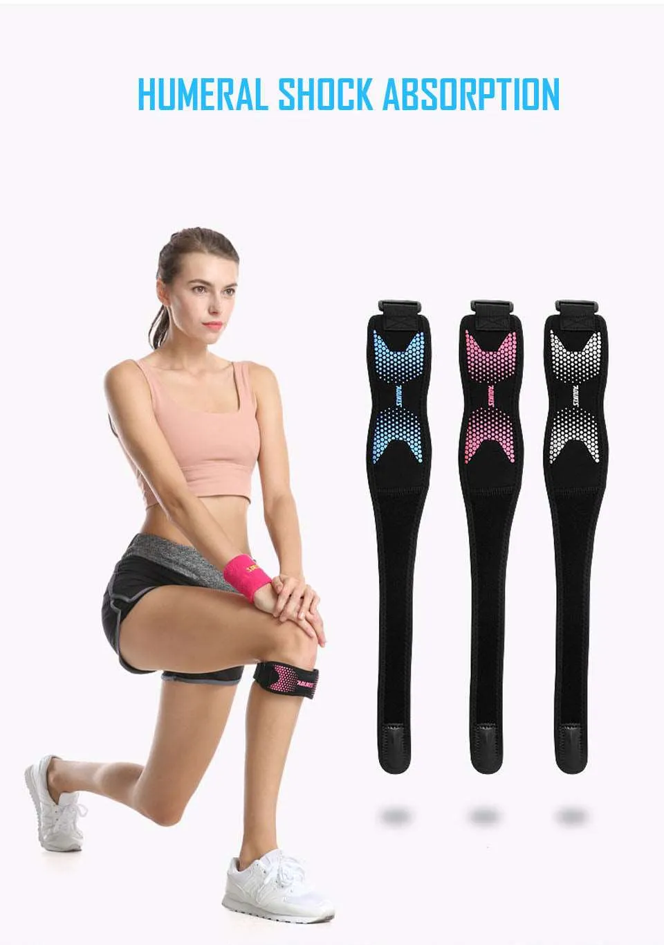 1 Piece Adjustable Knee Pad Knee Pain Relief Patella Stabilizer Brace Support for Hiking Soccer Basketball Running  Sport