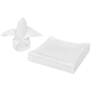 10 Dinner Napkins White 50 x 50 cm