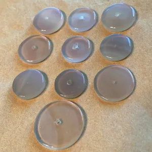 10 Grey Agate Disc Beads