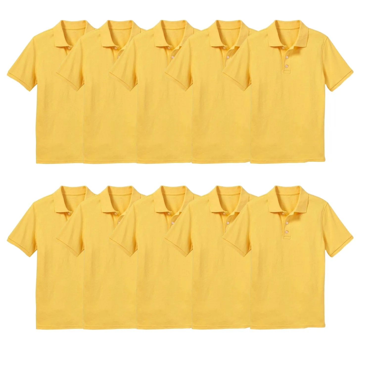 10-Pack School Uniform Tagless Polo Tshirt for Little Boys & Big Boys