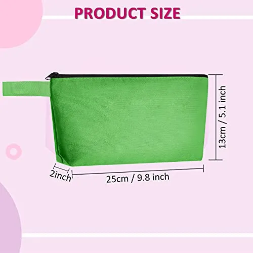 10 Pieces Canvas Makeup Bags Bulk Travel Cosmetic Bags Plain Makeup Pouch Multi-Purpose Blank Travel Toiletry Bag DIY Craft Bags with Zipper for