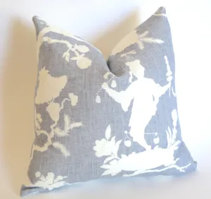 10 Sizes Available: SHANTUNG SILHOUETTE, Wisteria / Schumacher Pillow Cover