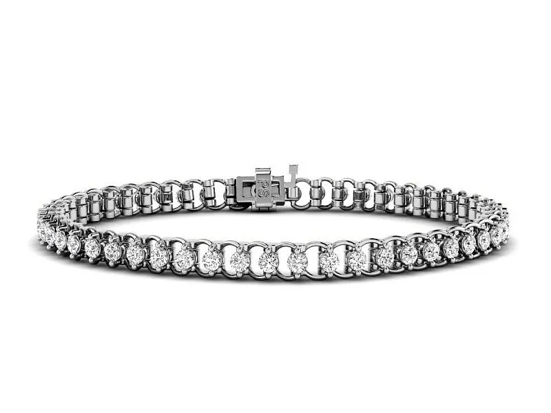 1.00-3.00 CT Round Cut Lab Grown Diamonds - Tennis Bracelet