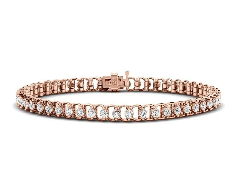 1.00-3.00 CT Round Cut Lab Grown Diamonds - Tennis Bracelet