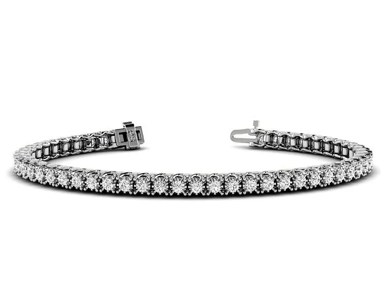 1.00-4.00 CT Round Cut Lab Grown Diamonds - Tennis Bracelet