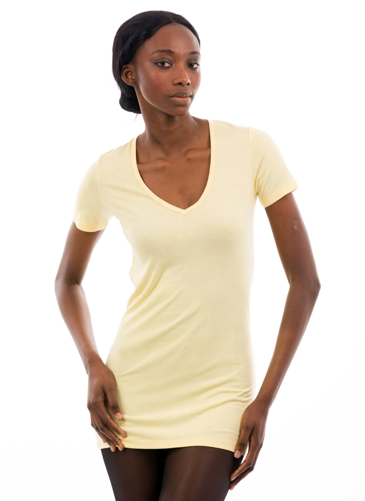 100% Bamboo Women's Short Sleeve V-Neck