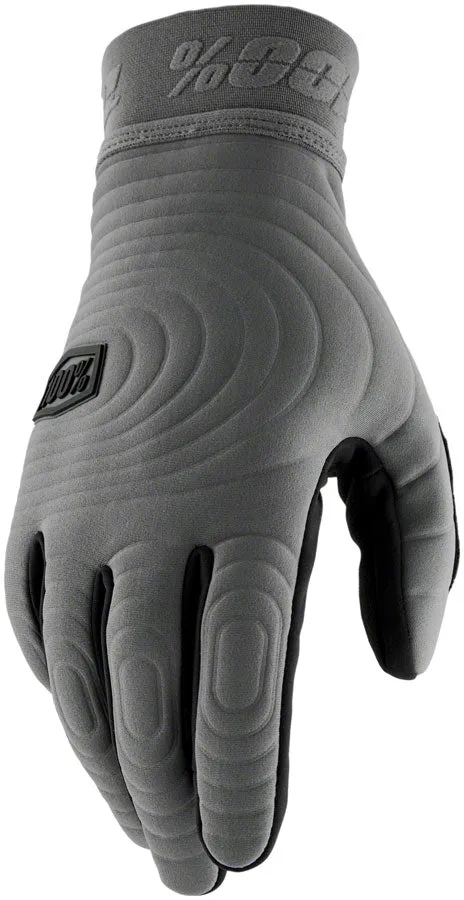 100% Brisker Xtreme Gloves - Charcoal, Full Finger, Men's, Small