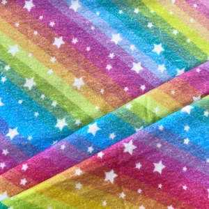 100% Brushed Cotton - Rainbow & Stars - £9.50 per Metre - Sold by Half Metre