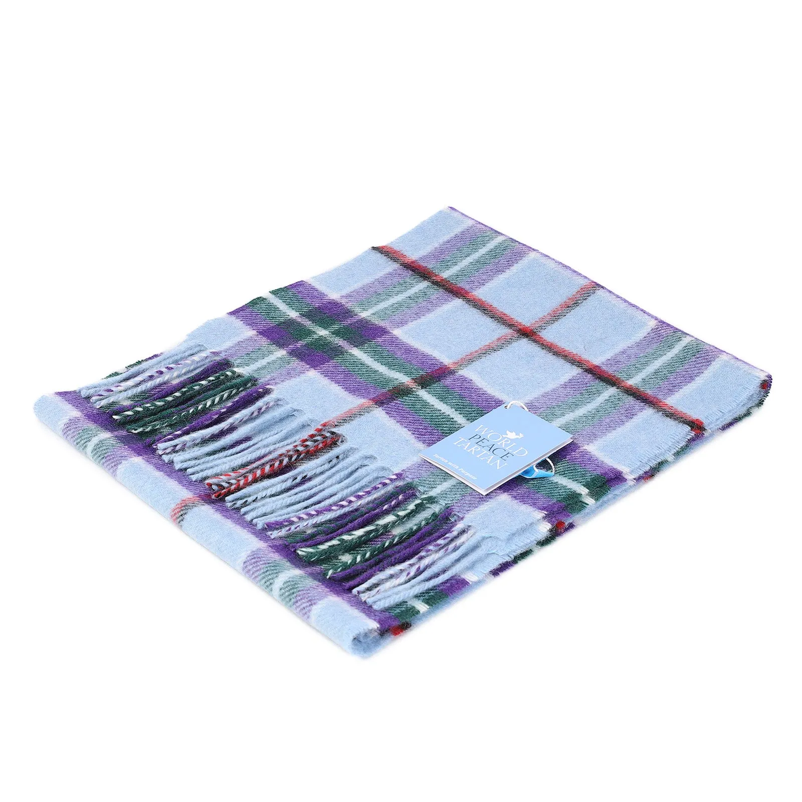 100% Cashmere Scarf Made In Scotland World Peace Tartan