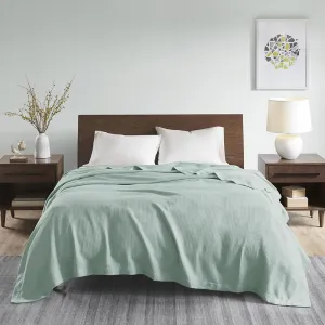 100% Certified Egyptian Cotton Blanket - Twin - Seafoam