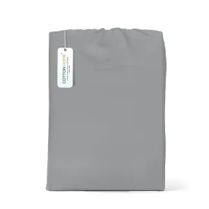 100% Egyptian Cotton 3PC Fitted Sheet 200X200 30CM Cotton Home Sateen Silver