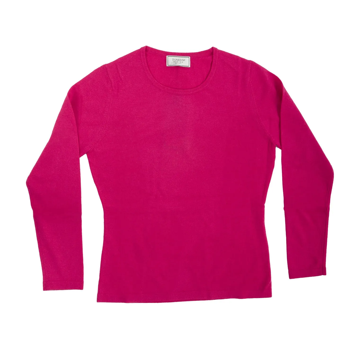 100% Merino Ladies Crew Neck Sweater Lipstick