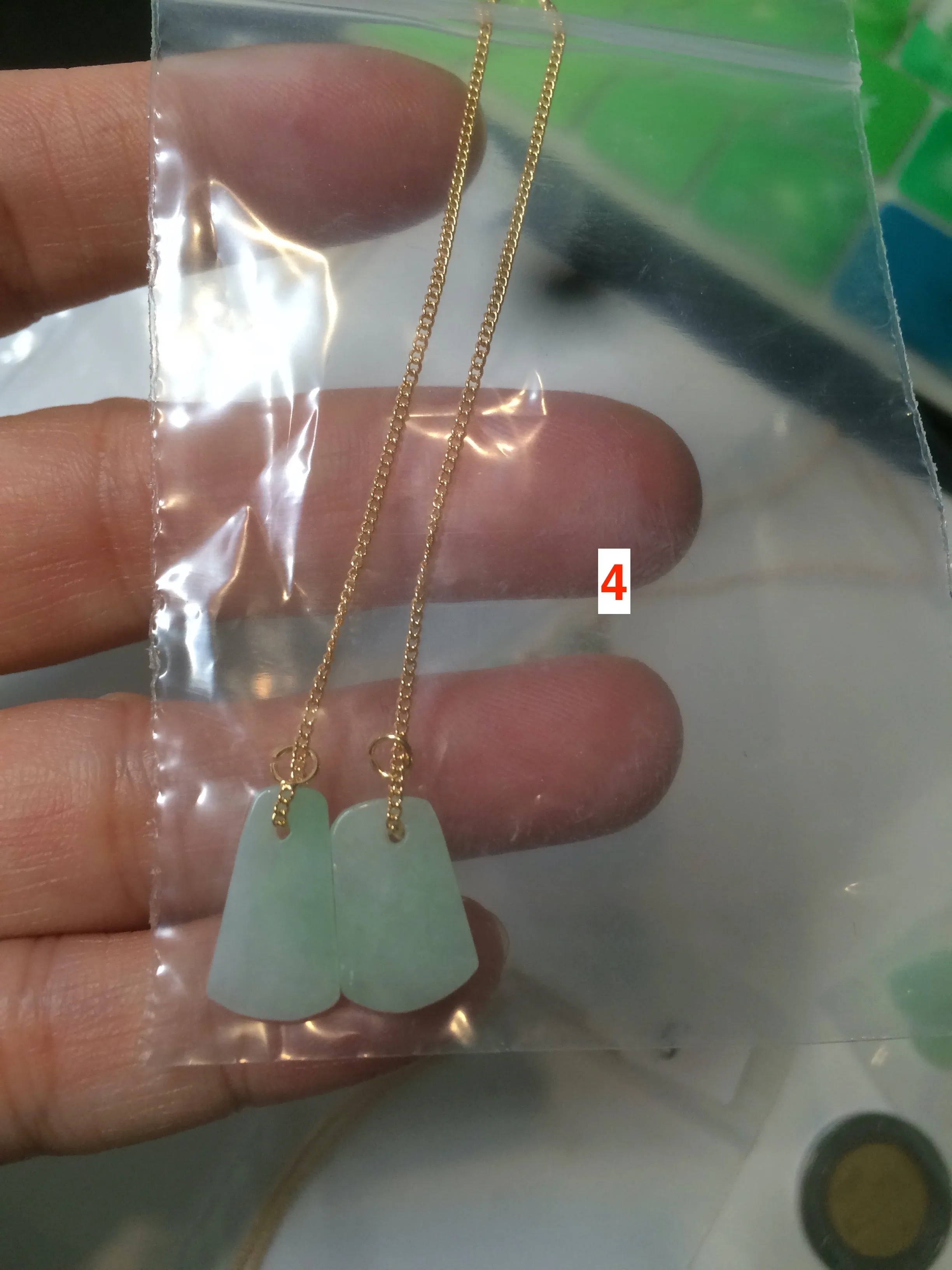 100% Natural icy sunny green/purple safe and sound dangling jadeite Jade earring AT72 (Add on item. No sale individually)