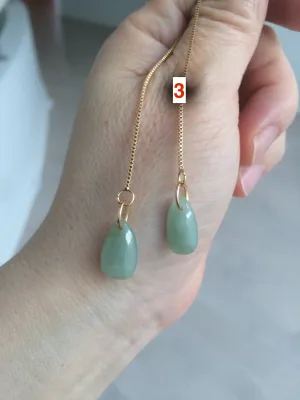 100% Natural sunflower seeds dangling jadeite Jade earring AB51 (Add on item. No sale individually)