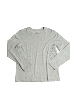 100% Peruvian Pima Cotton Grey Heather Long Sleeve Crewneck