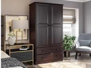 100% Solid Wood Smart Wardrobe Armoire