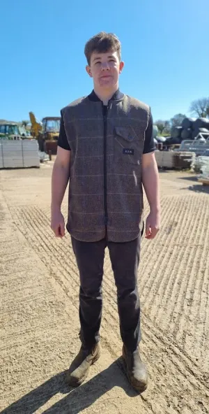 100% Wool Tweed Gilet (Full zip)