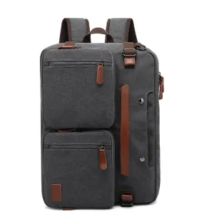 10001 Business Computer Backpack Multifunctional Simple Waterproof Nylon Travel Backpack, Size: 15.6 inch(Canvas Gray)