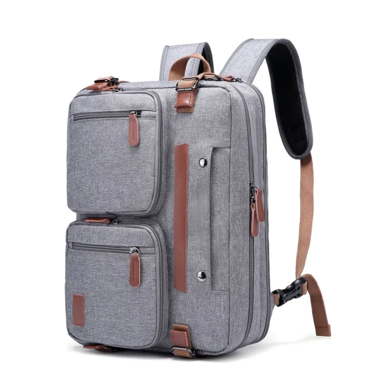 10001 Business Computer Backpack Multifunctional Simple Waterproof Nylon Travel Backpack, Size: 17.3 inch(Gray)