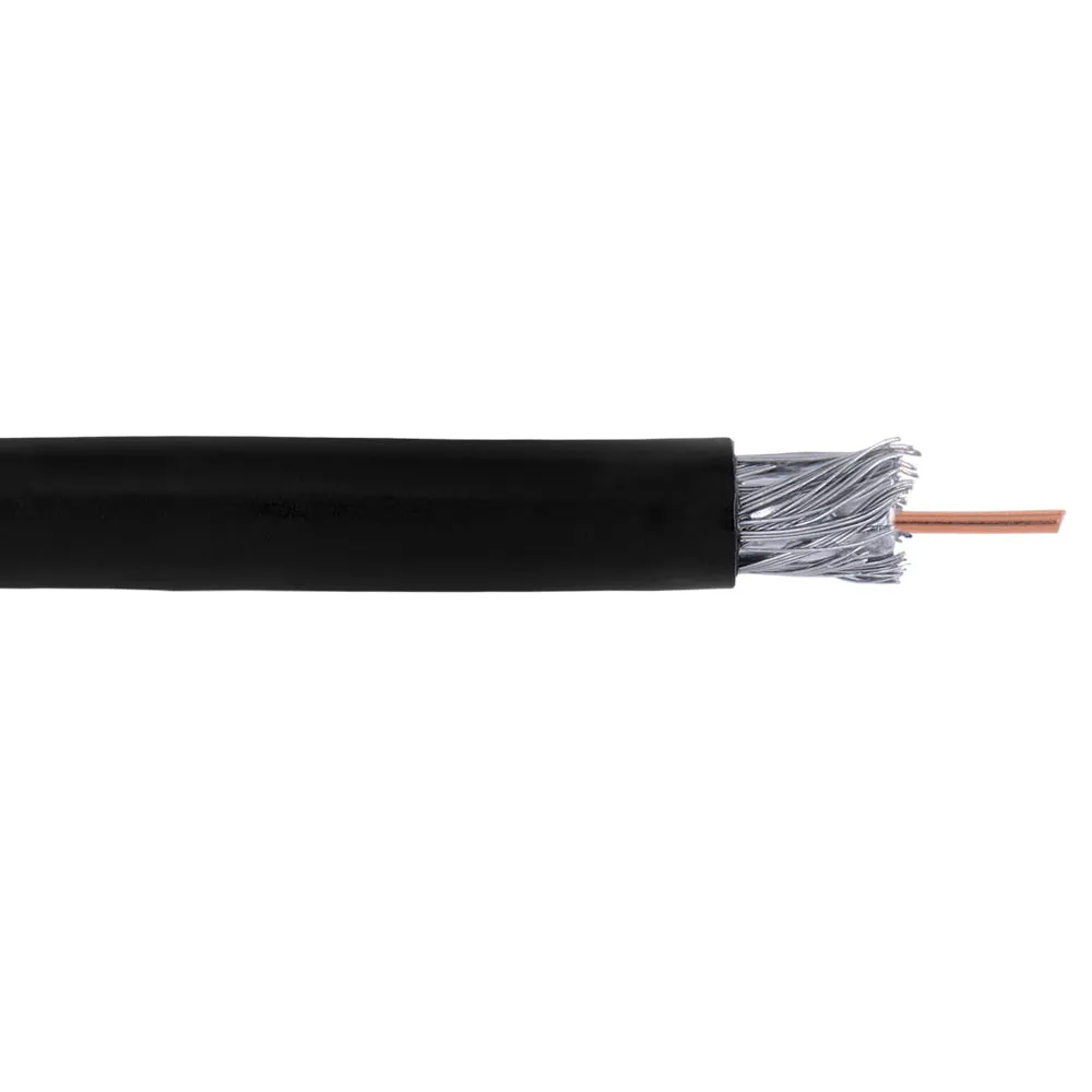 1000ft RG6 18AWG CCS Direct Burial Bulk Cable - Black