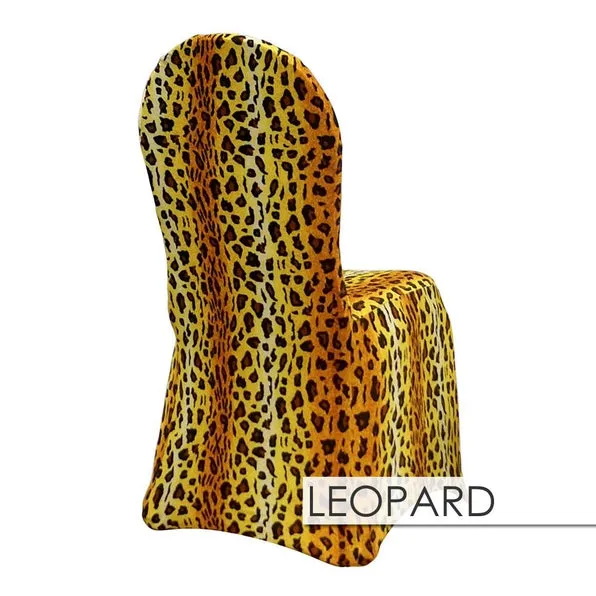 100pcs - Leopard Spandex Print Chair Covers