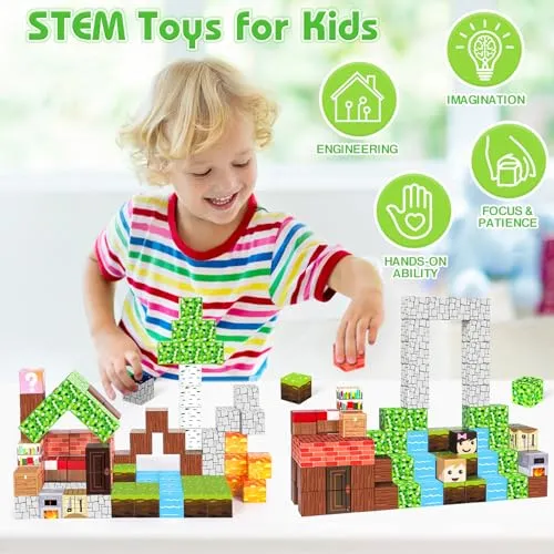 100PCS Magnetic Blocks Building Toys for 3-13 Year Old Kids Boys Girls, The Magnet World Building Set, Magnetic Cubes Building Blocks, STEM