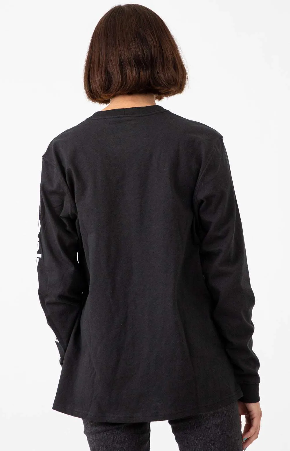 (103401) Workwear Sleeve Logo Long Sleeve Shirt - Black/White