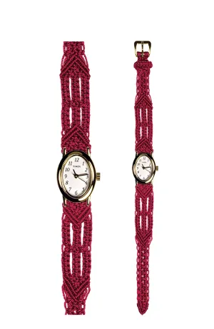 106 Red - Narrow with Timex Gold Cavatina Watch