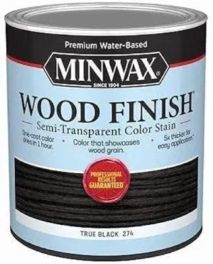 108500000 Wood Finish Stain, Water-Based, Semi-Transparent, True Black, 1-Qt. - Quantity 44