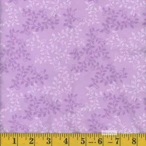 108" Wide Orchid Leaves Light Purple Cotton Flannel Yardage | Mook Fabrics