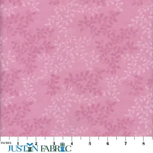 108" Wide Orchid Leaves Smoke Pink Cotton Flannel Yardage | Mook Fabrics