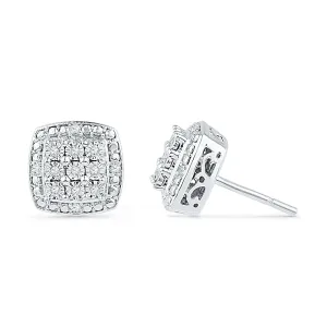 .10ctw Diamond Cluster Stud Earrings