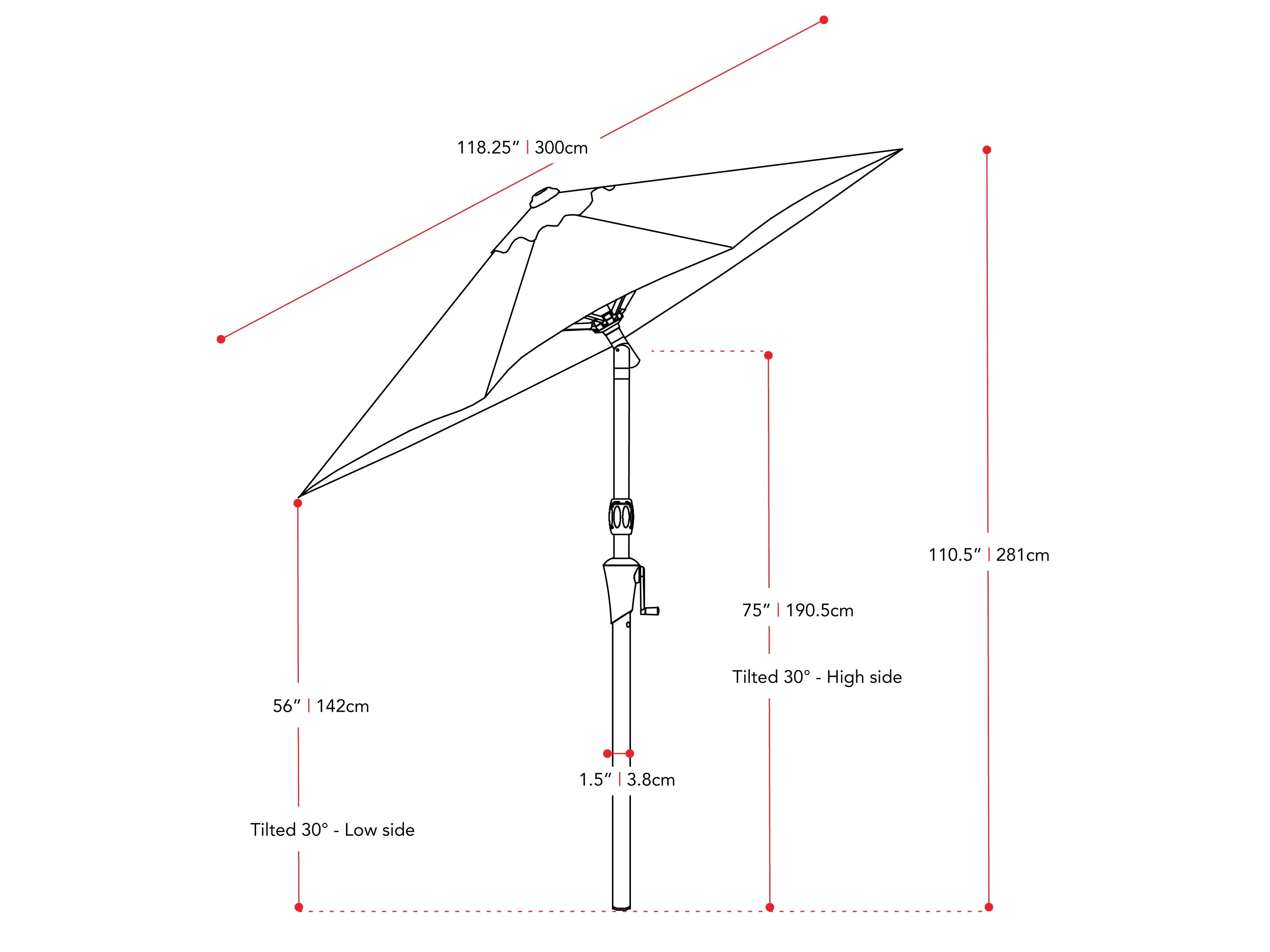 10ft Wind Resistant Sandy Grey Patio Umbrella