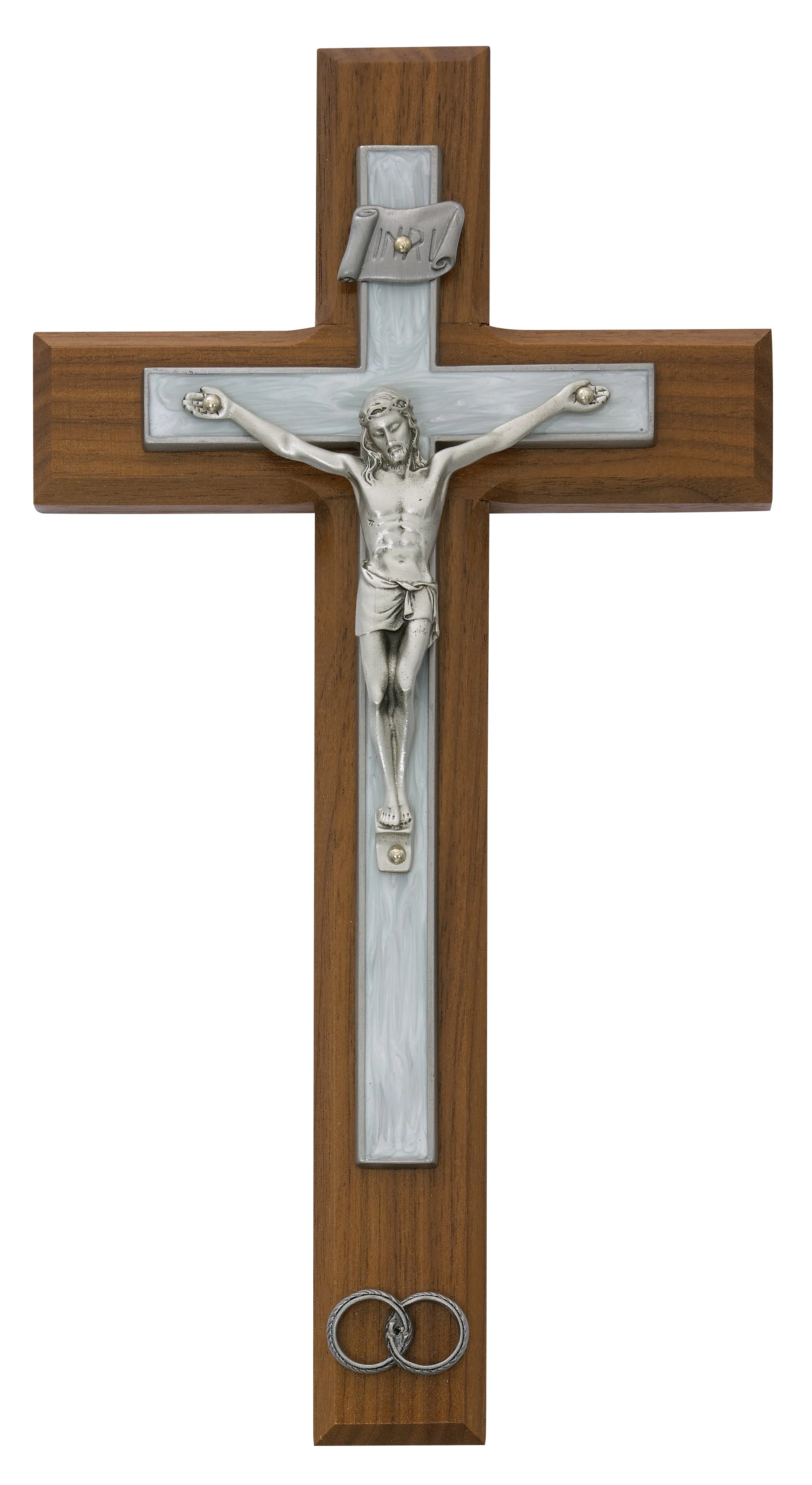 10in Walnut Wedding Crucifix Boxed - 71-31